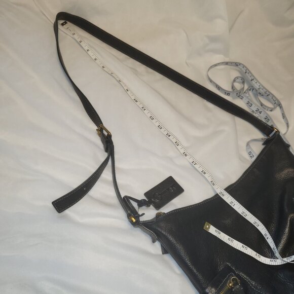 Vintage Fossil Emerson Bag Hobo Crossbody Black Pebble Leather Shoulder Bag Hand - Picture 14 of 16